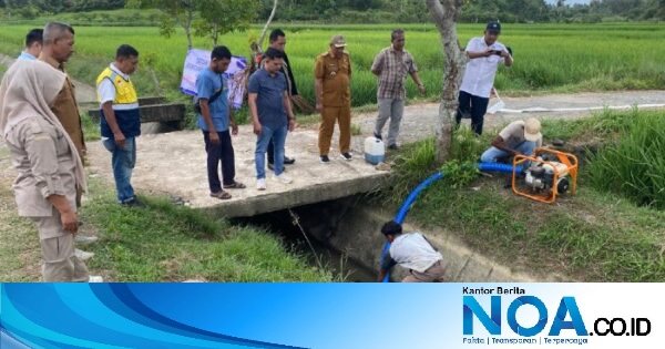 6 Unit Pompa Air Disalurkan ke Sawah Kering di Aceh Besar, Lahan 5 Hektare di Seulimeum Mulai Terairi
