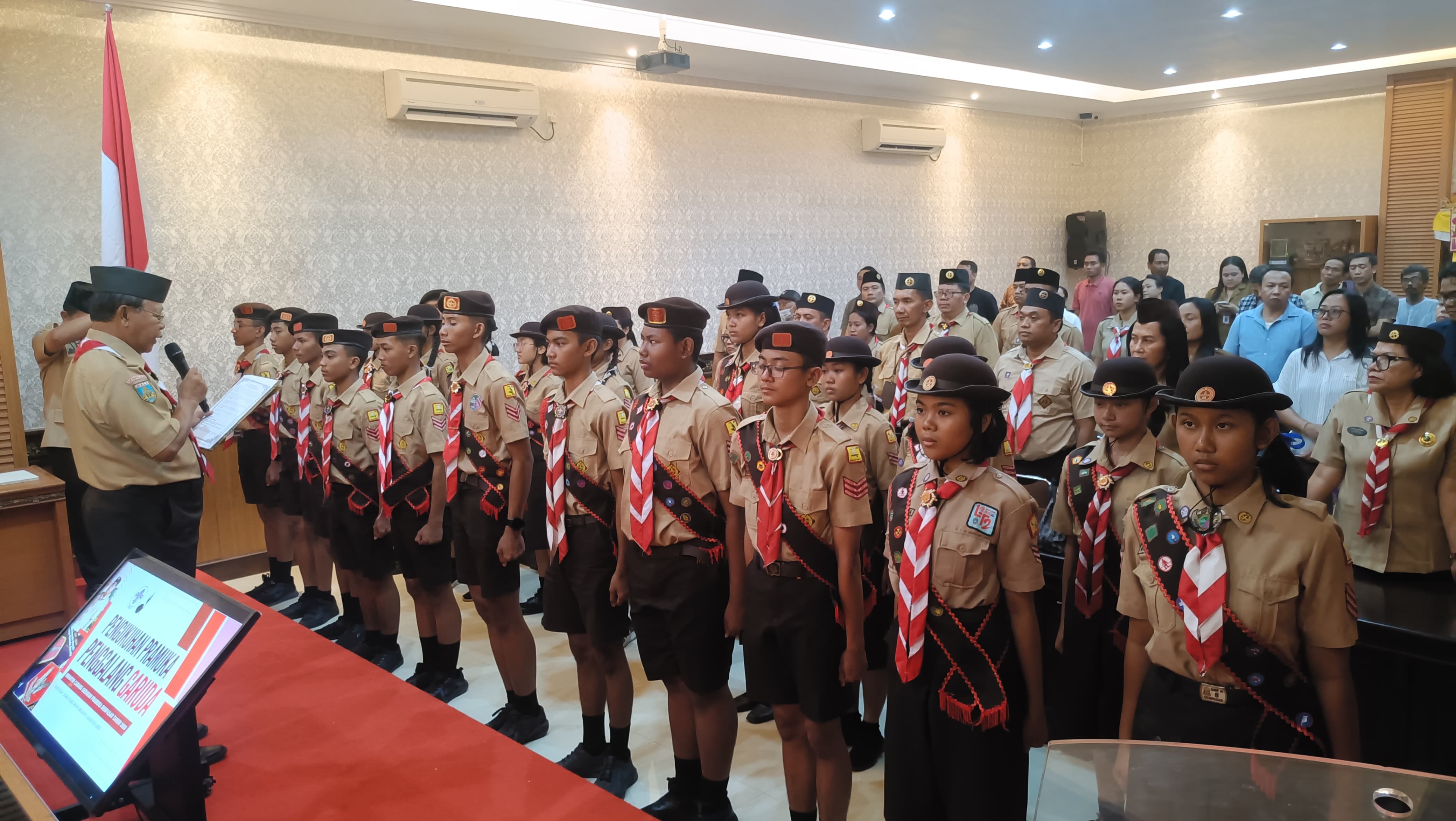 21 Pramuka Garuda Denpasar Dikukuhkan, 9 Putra dan 12 Putri Lolos Seleksi Ketat