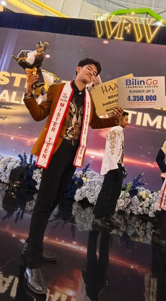 Pelajar SMP Bontang I Putu Airlangga Devassya Raih Juara 3 Mister Teen Kaltim 2026, Siap Wakili Daerah di Ajang Nasional