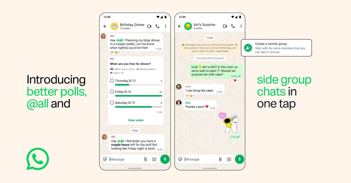 WhatsApp Rilis Fitur Tag @all dan Polling Lebih Canggih untuk Grup