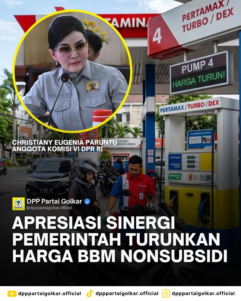 CEP Sebut Penurunan Harga BBM Nonsubsidi Bukti Sinergi Pemerintah dan Pertamina Berjalan