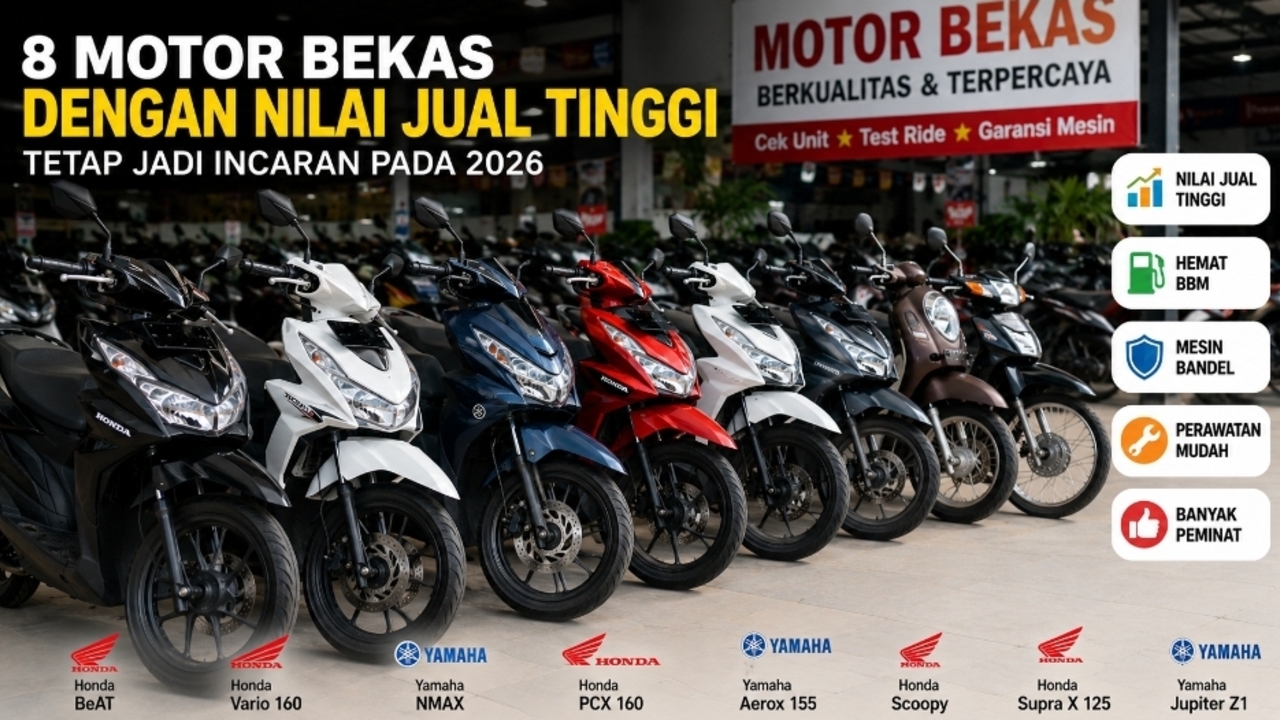 8 Motor Bekas dengan Nilai Jual Tinggi, Tetap Jadi Incaran pada 2026