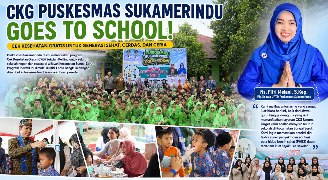 Puskesmas Sukamerindu Luncurkan CKG Sekolah Keliling di Bengkulu, Target 2.500 Orang Ikut Pemeriksaan Kesehatan Gratis Hari Pertama