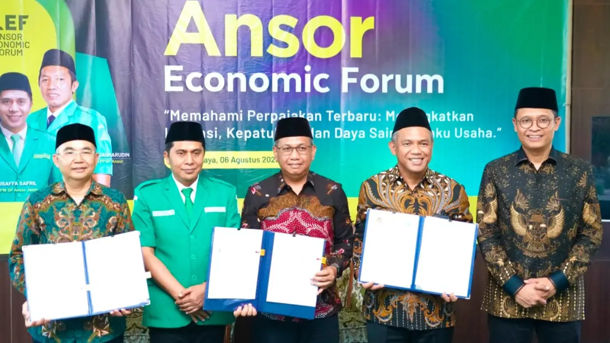 DJP Jatim dan GP Ansor Jatim Teken Kerja Sama Pajak untuk Kader serta UMKM, Ini Fasilitas yang Perlu Diketahui