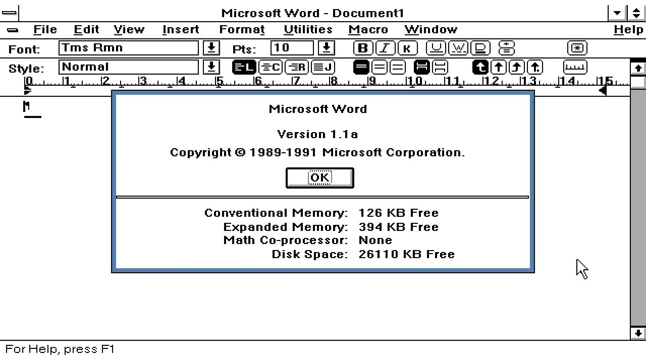 Word for Windows 1.1a dari 1990 Kini Bisa Dijalankan Native di Windows 11 x64