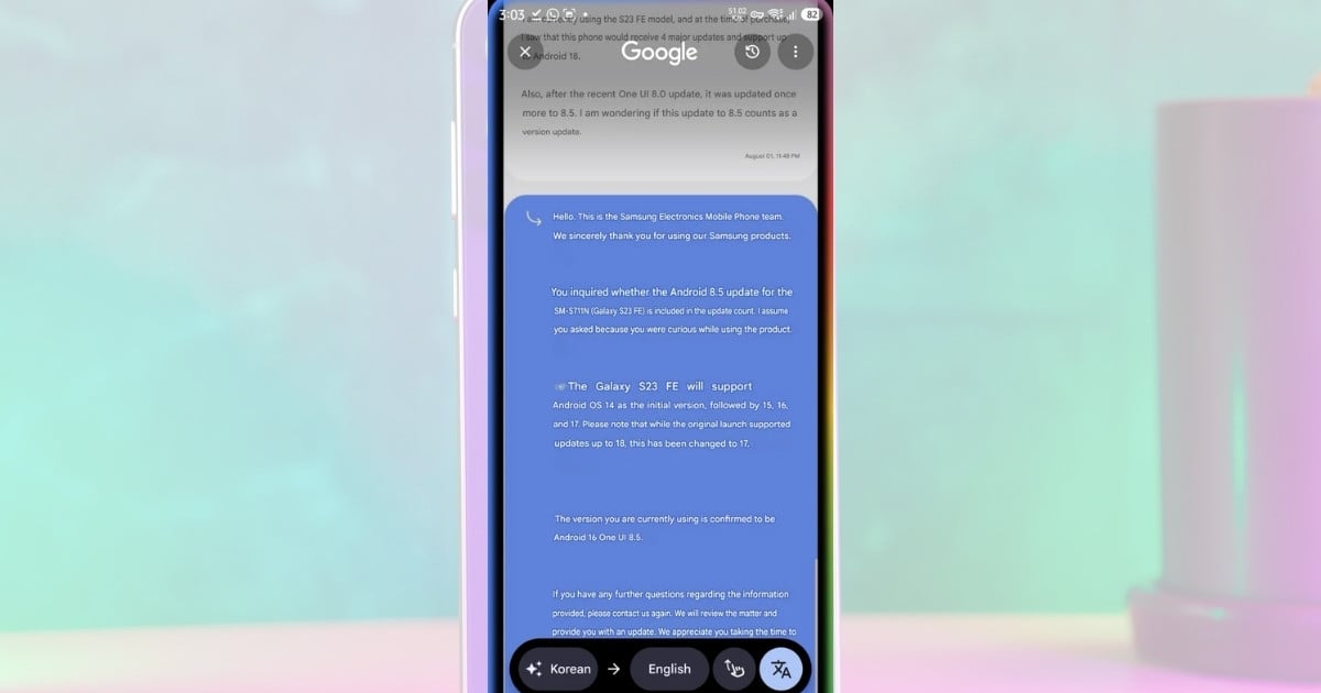 Samsung Galaxy S23 FE Berhenti Update di Android 17, Beda Janji untuk Versi Exynos