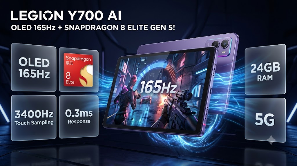 Lenovo Legion Y700 AI Siap Rilis: Tablet Gaming 8,4 Inci dengan Layar OLED 165Hz dan Snapdragon 8 Elite Gen 5