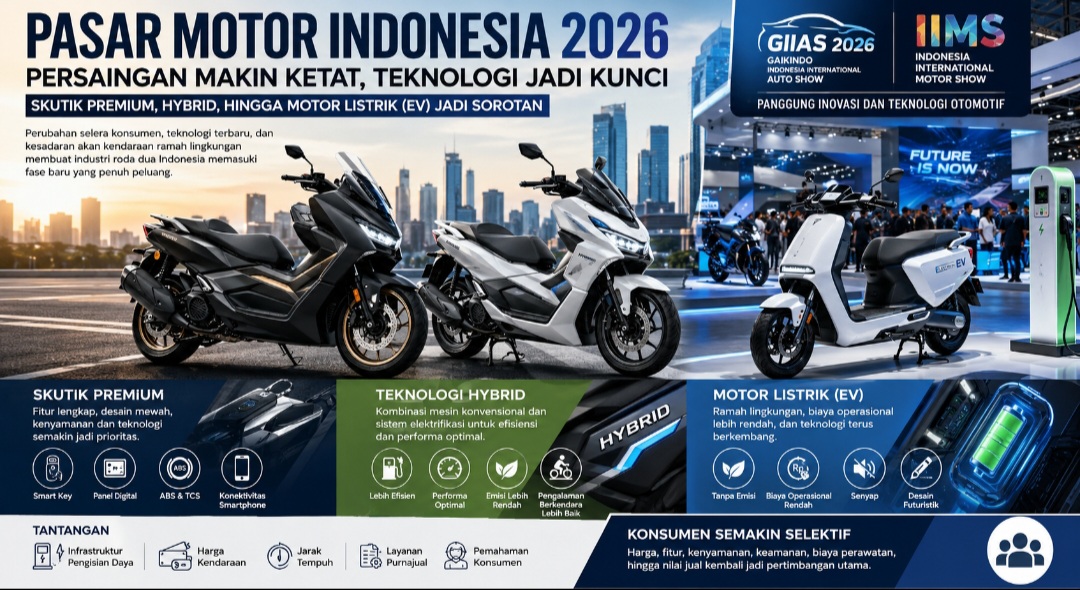 Skutik Premium, Hybrid, dan Motor Listrik Bakal Bersaing Ketat di Pasar Indonesia 2026