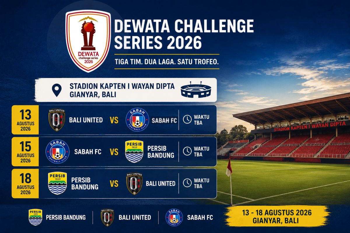 Dewata Challenge Series 2026: Sabah FC Jadi Ujian Pertama Persib, Bali United Menanti di Laga Pamungkas