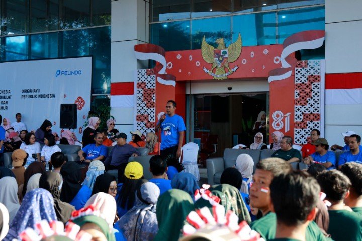 Pelindo Regional 4 Makassar Gelar Senam dan Bazar UMKM, Targetkan Penguatan Ekonomi Lokal di HUT ke-81 RI