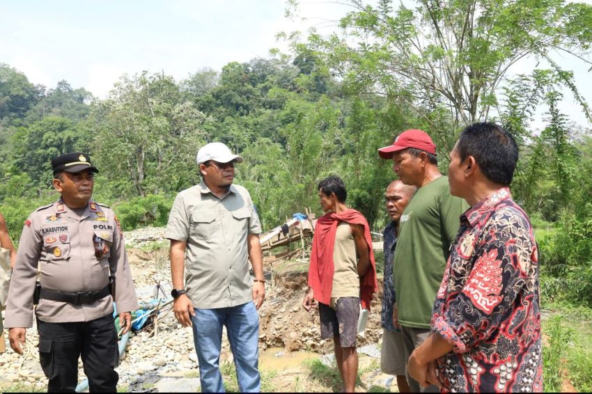 Satgas PETI Madina Temukan 3 Titik Tambang Emas Ilegal Bermesin Dong Feng di DAS Batang Gadis
