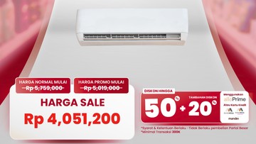 Transmart Full Day Sale 16 Agustus: AC Split 1 PK Turun Jadi Rp 4 Jutaan dengan Kartu Kredit Bank Mega