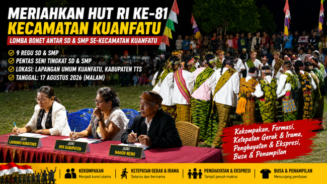 Lomba Bonet Warnai HUT ke-81 RI di Kuanfatu, Sembilan Regu Pelajar SD dan SMP Tampil di Lapangan Umum