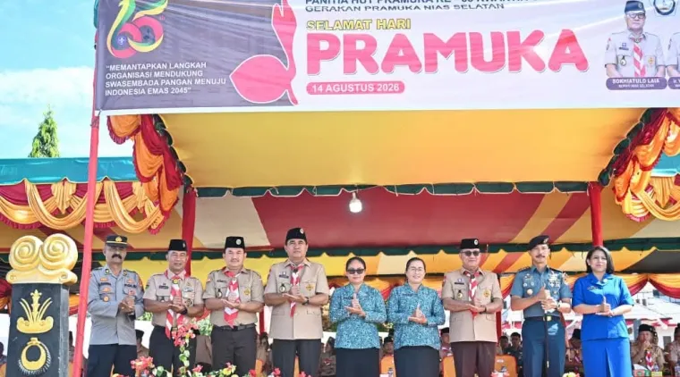 Hari Pramuka ke-65 di Nias Selatan: Bupati Bacakan Arahan Soal Swasembada Pangan untuk Indonesia Emas 2045