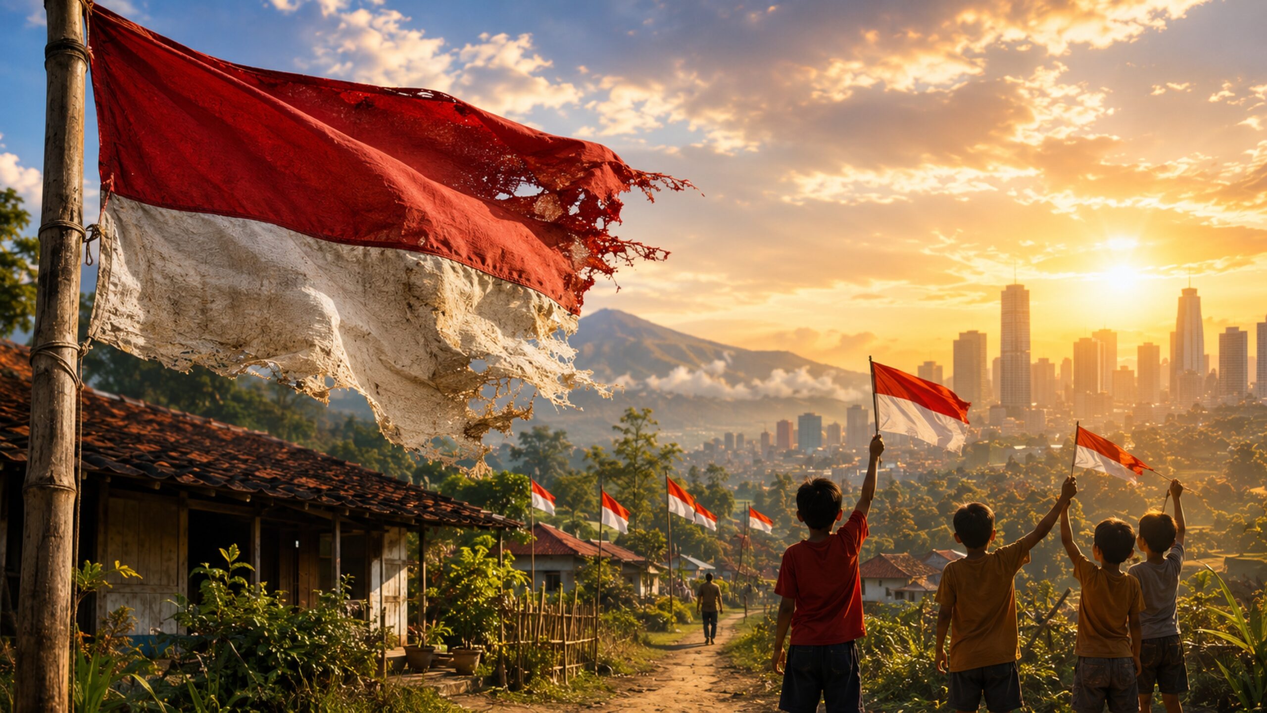 HUT ke-81 RI di Gorontalo: Bendera Lusuh di Halaman Rumah Jadi Simbol Harapan di Tengah Keterbatasan Ekonomi