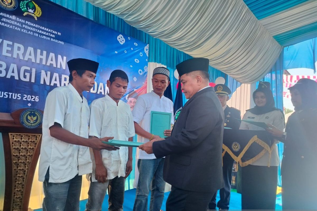 8 Warga Binaan Lapas Lubuk Basung Langsung Bebas Usai Terima Remisi HUT Ke-81 RI, Enam Kembali ke Keluarga