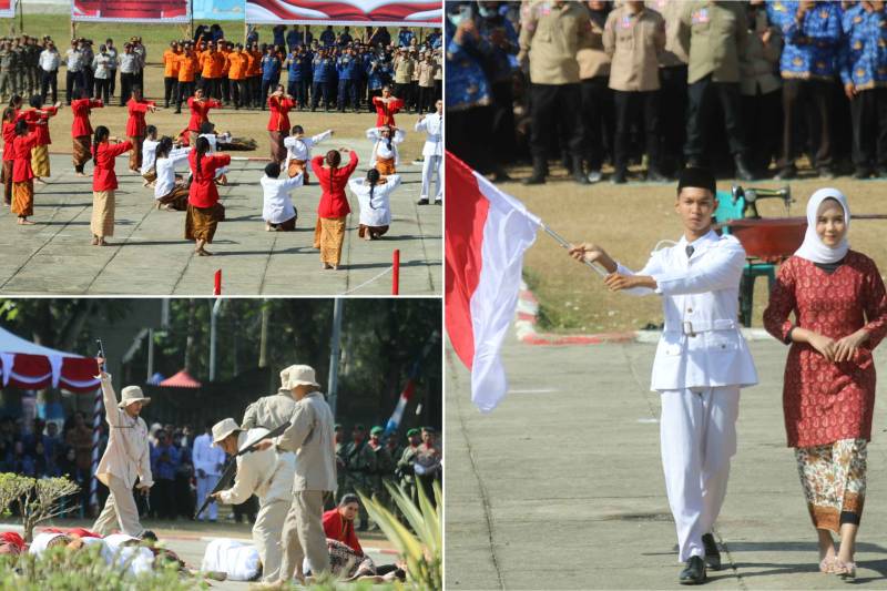 800 Pelajar dan 4 Sanggar Tampil di Peringatan HUT ke-81 RI di Konawe, Teater Perjuangan hingga Tari Kalosara Nusantara Meriahkan Upacara