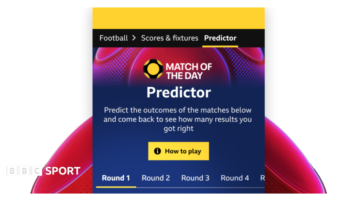 BBC Sport Luncurkan Match of the Day Predictor, Game Tebak Skor Enam Laga Setiap Pekan