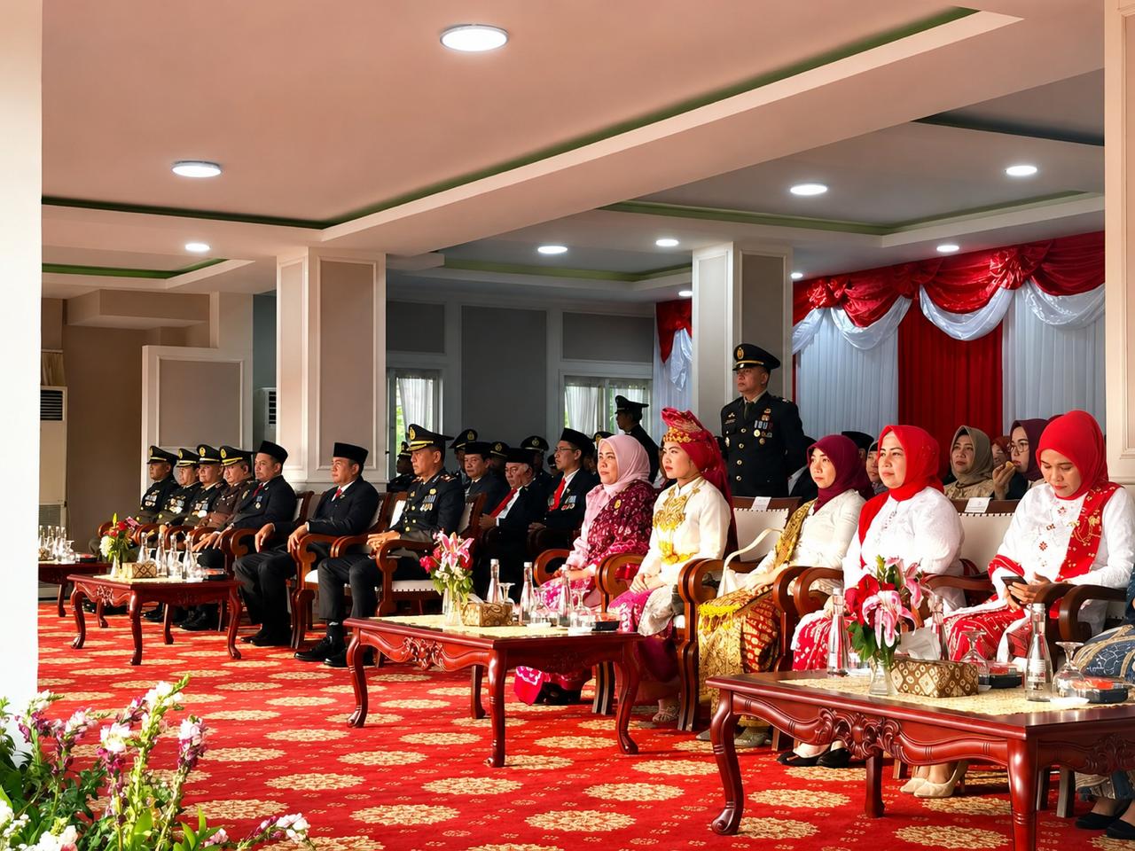 70 Pelajar Muba Tampil Sempurna di Parade Senja, Tutup Rangkaian HUT ke-81 RI dengan Khidmat