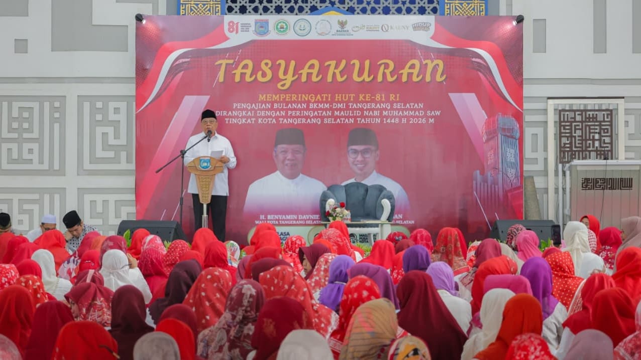 Wali Kota Tangsel Benyamin Davnie Ajak Warga Jaga Kerukunan di Tasyakuran HUT ke-81 RI, Insentif Guru Ngaji Jadi Perhatian