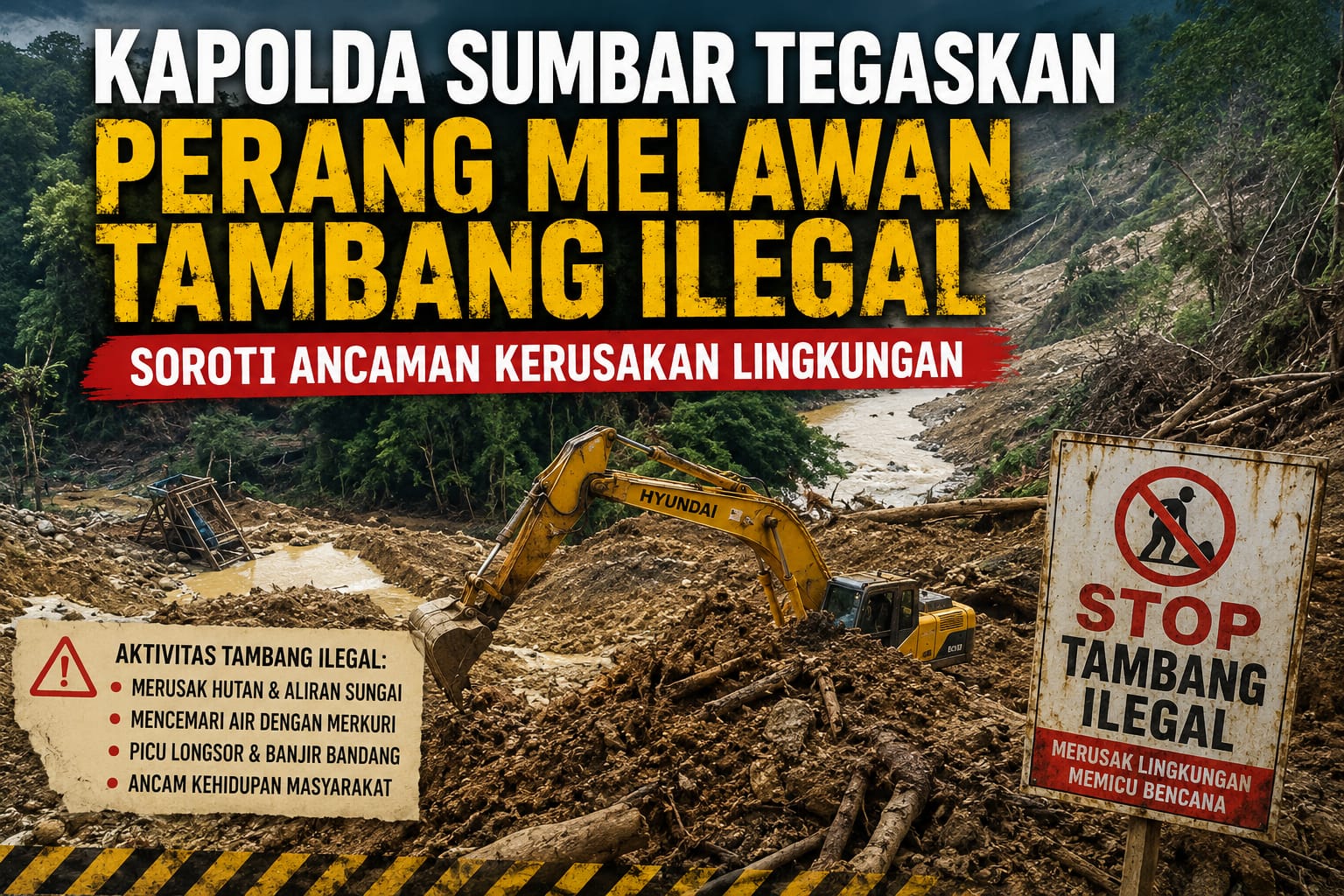 Perang Melawan Tambang Ilegal Sumbar: Kapolda Ancam Evaluasi Kapolres Hingga Kapolsek yang Lalai