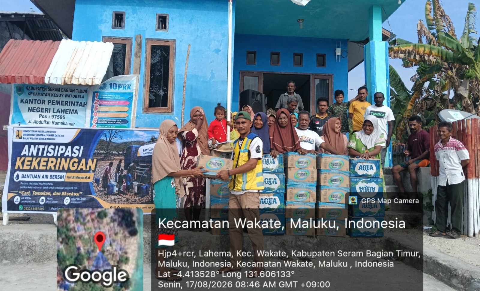 BWS Maluku Salurkan 1.185 Liter Air Bersih ke 687 Warga Lahema yang Terdampak Kekeringan di Seram Bagian Timur