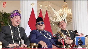 Momen Prabowo Diapit Jokowi dan Gibran saat Upacara HUT RI, Mensesneg Sebut Hubungan Keduanya Akrab