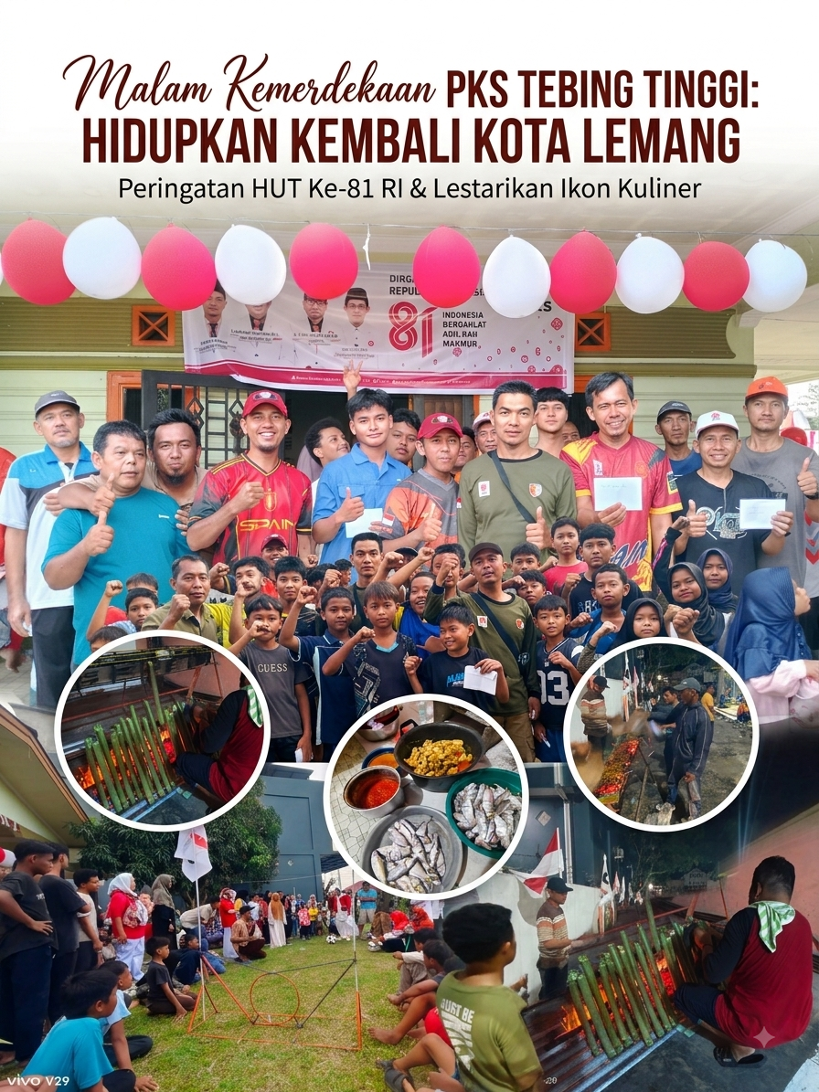 PKS Tebing Tinggi Hidupkan Tradisi Bakar Lemang Malam 17 Agustus, Pakai Bambu Hasil Tanam Sendiri