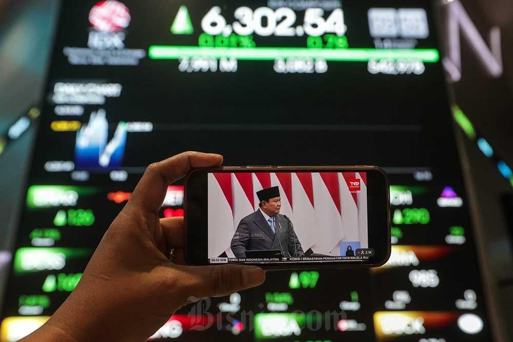 IHSG Menguat 0,92% ke 6.448,82, Saham BYAN Terbang 18% Usai Pidato Prabowo