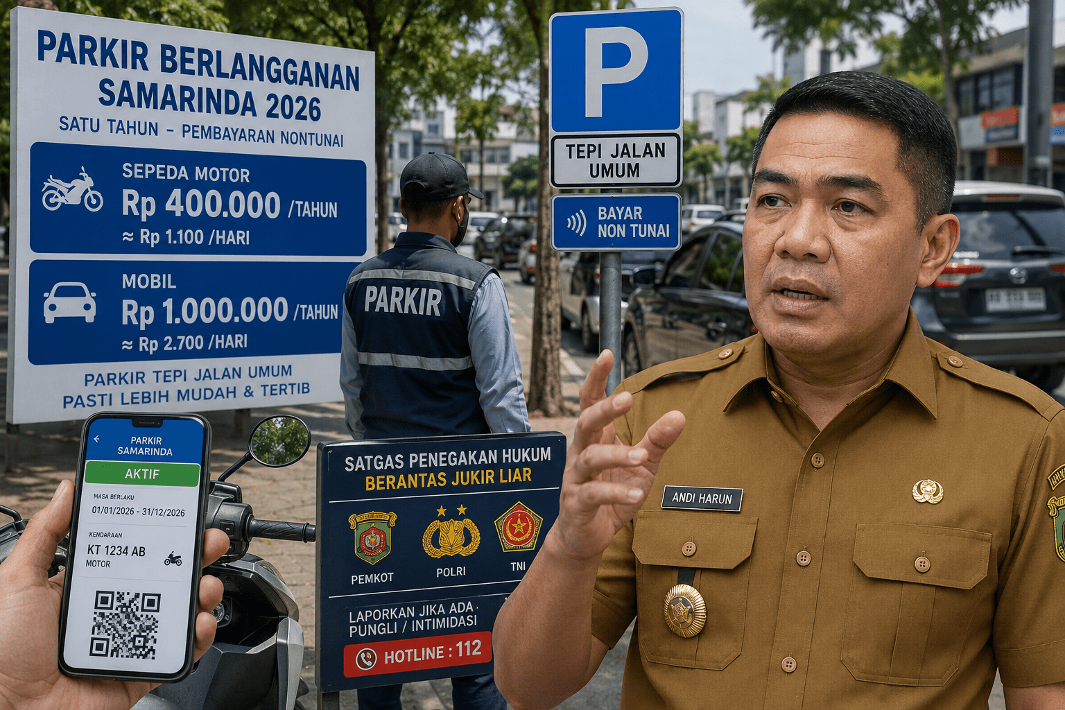 Parkir Berlangganan Samarinda 2026 Diuji Coba ke 17.000 ASN, Tarif Motor Rp 400 Ribu per Tahun dan Satgas Jukir Liar Disiapkan