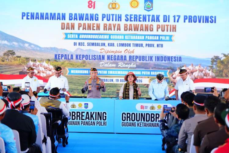Polri Tanam Bawang Putih Serentak di 14 Polda, Bengkulu Jadi Salah Satu Wilayah Andalan Baru