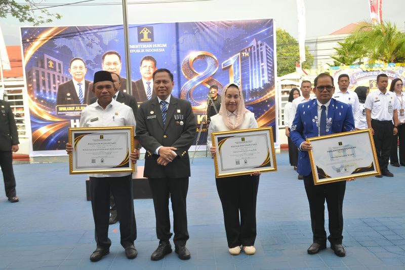 Pemkot Palu Raih Dua Penghargaan Kementerian Hukum, Indeks Reformasi Hukum Tembus Skor 97,60