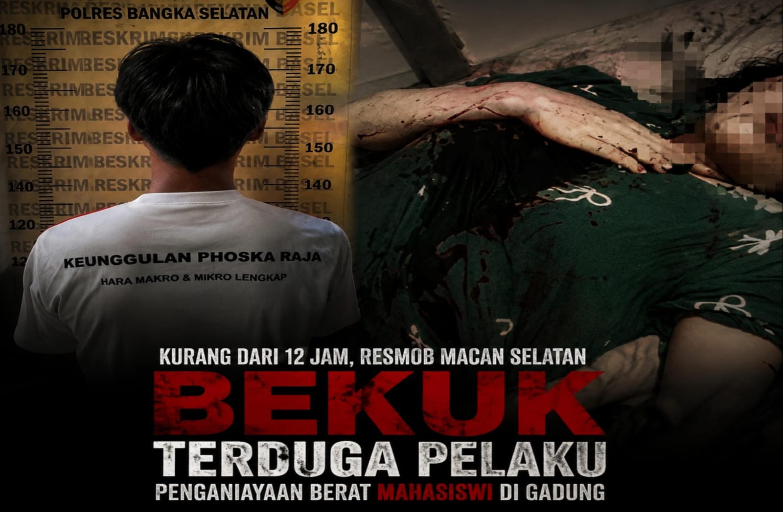 Polres Bangka Selatan Ringkus HD Usai Gagal Perkosa Mahasiswi PKL di Toboali, Korban Ditusuk di Leher