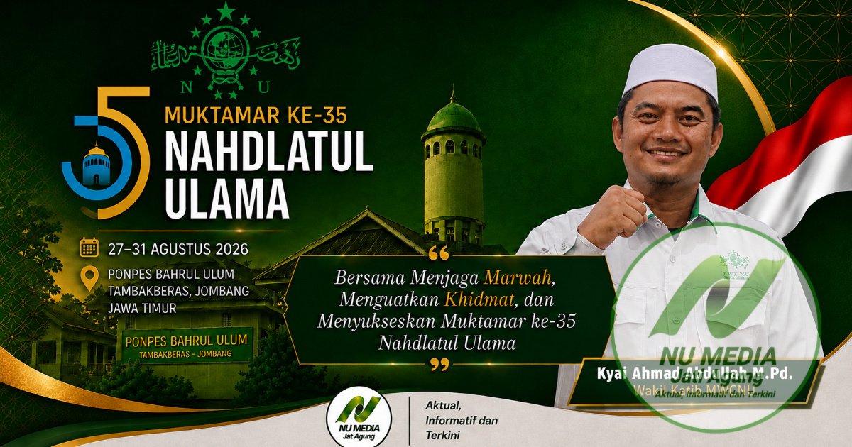 Wakil Katib MWCNU Jati Agung Kyai Ahmad Abdullah Sampaikan Dukungan untuk Muktamar ke-35 NU di Jombang