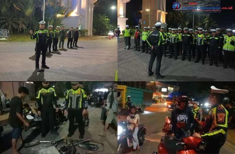 Polres Muaro Jambi Amankan 72 Kendaraan dalam Razia Malam, Knalpot Brong Langsung Dihancurkan di Tempat