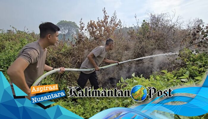 Sat Polairud Polresta Banjarmasin Padamkan Karhutla di Pulau Bromo, Titik Api Terlihat dari Pos Piket