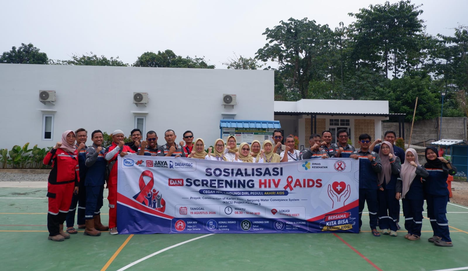 65 Pekerja Proyek KSCS Paket 3 di Tangerang Ikuti Skrining HIV/AIDS Sukarela dan Cek Kesehatan Gratis