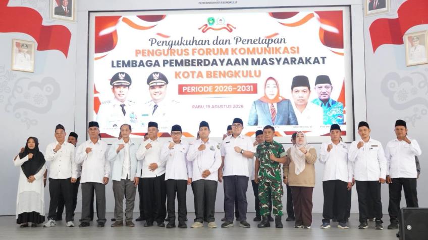 Wali Kota Bengkulu Dedy Wahyudi Kukuhkan Pengurus Forum Komunikasi LPM Periode 2026-2031, Ini Tugas Utamanya