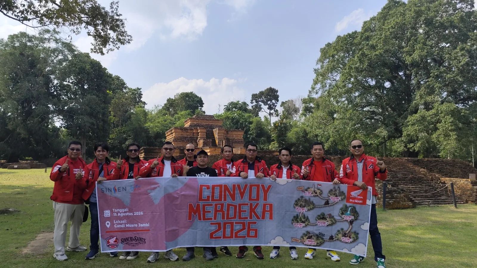 Bikers Honda Jambi Rayakan HUT ke-81 RI dengan Convoy Merdeka, Singgahi Candi Muaro Jambi hingga Jembatan Batanghari 2