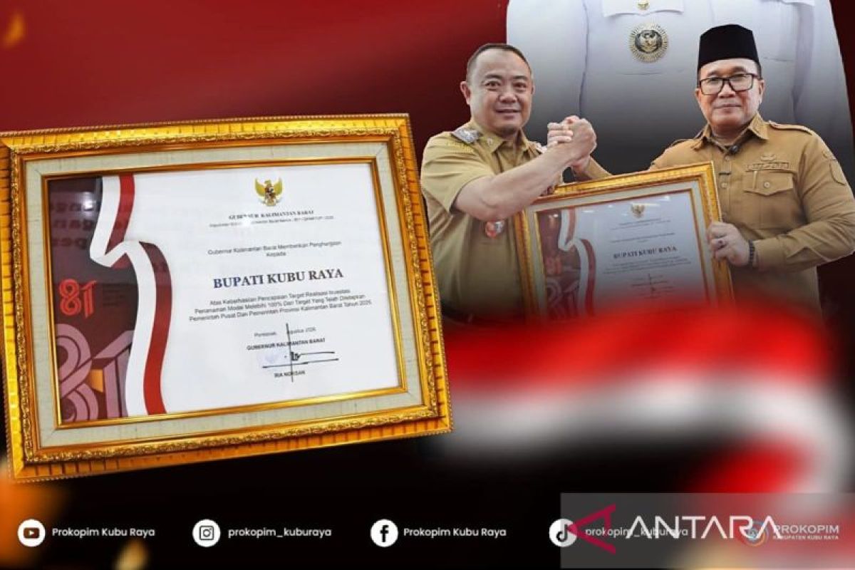 Investasi Kubu Raya 2025 Tembus 223 Persen dari Target RPJMD, Bupati Sujiwo Raih Penghargaan Pemprov Kalbar
