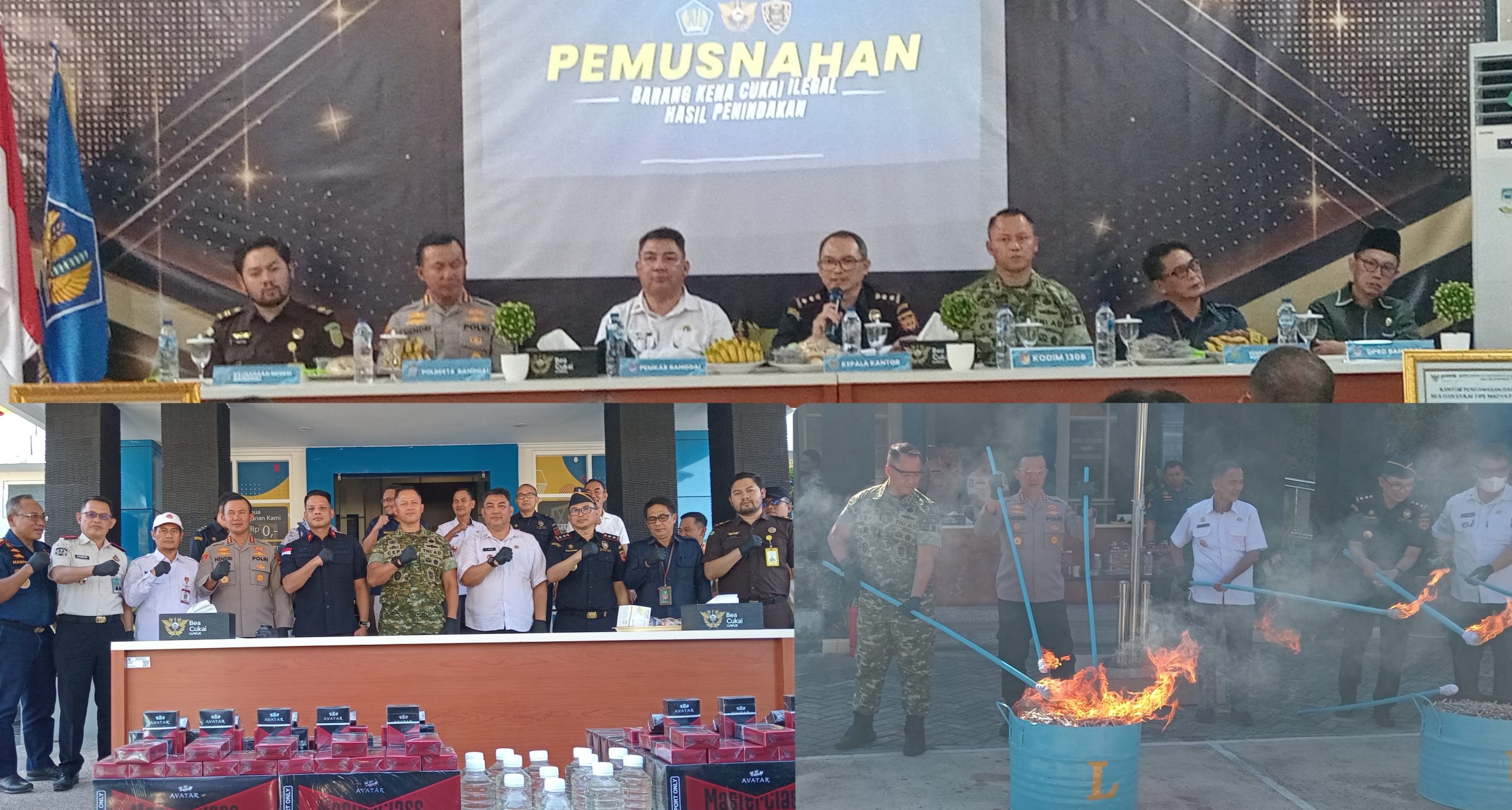 Bea Cukai Luwuk Musnahkan 398.224 Batang Rokok Ilegal dan 84,45 Liter MMEA, Kerugian Negara Capai Rp323 Juta