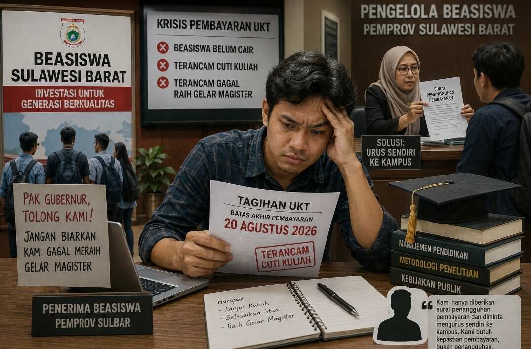 Penerima Beasiswa Pemprov Sulbar Terancam Cuti Kuliah Akibat UKT Belum Dibayar, Mahasiswa S2 Desak Gubernur SDK Turun Tangan