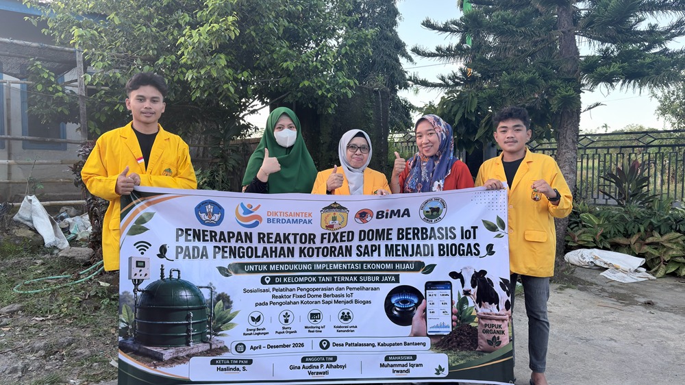 Tim UPRI Terapkan Reaktor Biogas Fixed Dome Berbasis IoT di Kelompok Tani Bantaeng, Olah Kotoran Sapi Jadi Energi Terbarukan