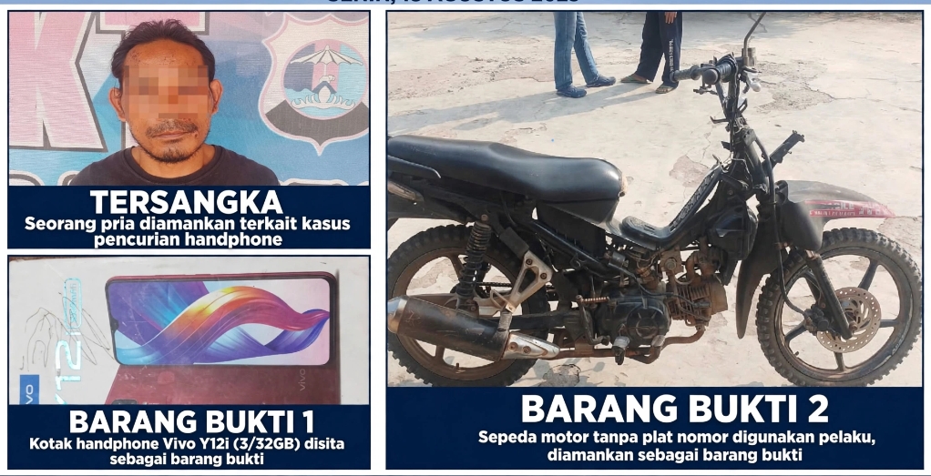 Tim URC Polsek Baradatu Bekuk Satu Tersangka Pencuri Motor di Dua TKP Berbeda dalam Waktu Kurang dari 24 Jam