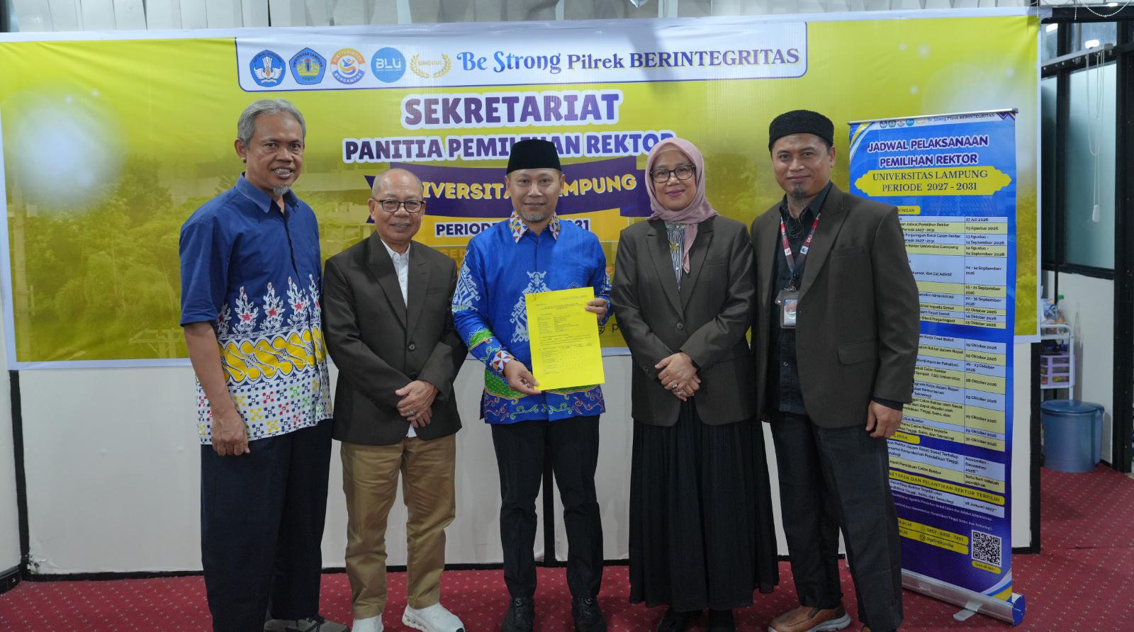 Pilrek Unila 2027-2031 Resmi Dibuka, Prof Warsito Jadi Pendaftar Pertama Bakal Calon Rektor