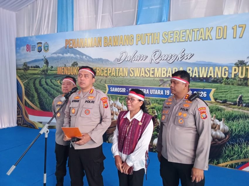 Polri dan Pemkab Samosir Tanam Bawang Putih di 10,5 Hektare Lahan, Panen Raya November 2026