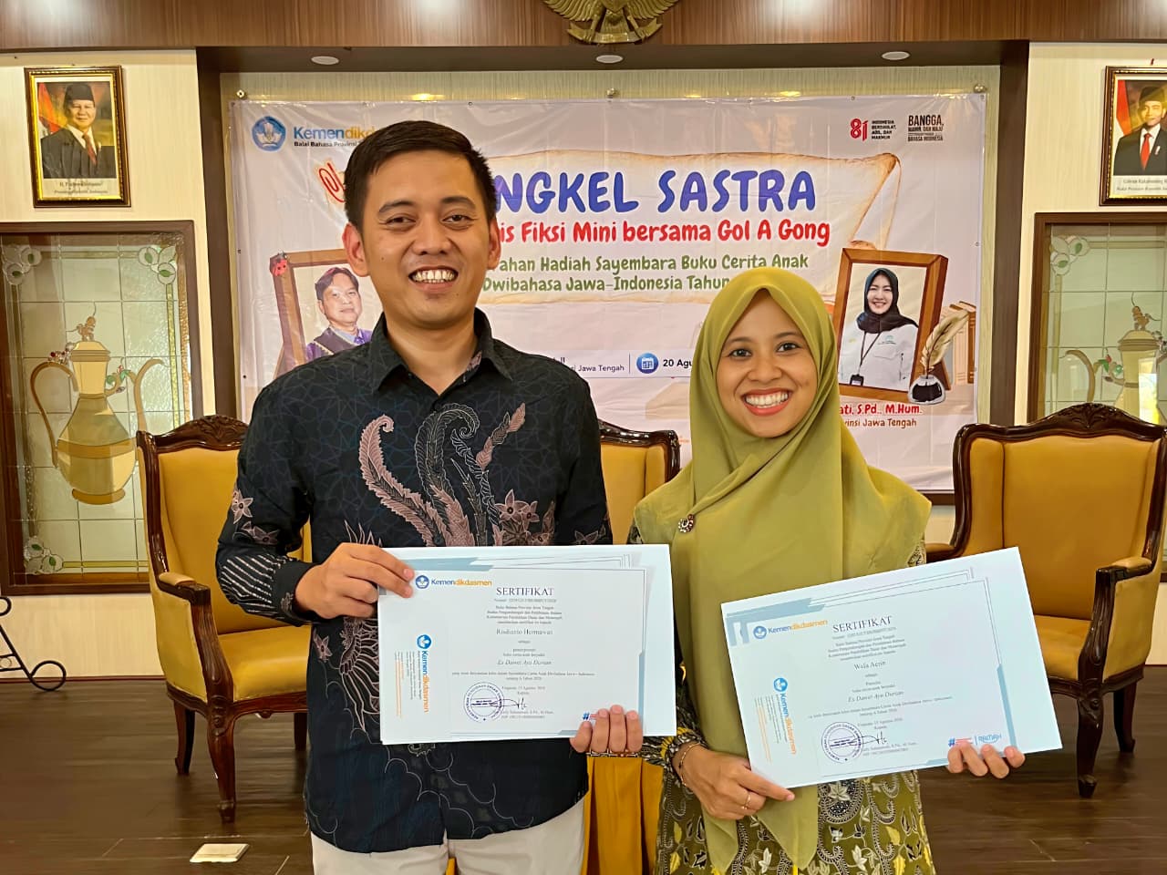 Dua Dosen UMNU Kebumen Juara Sayembara Buku Cerita Anak Dwibahasa Jawa-Indonesia Balai Bahasa Jateng