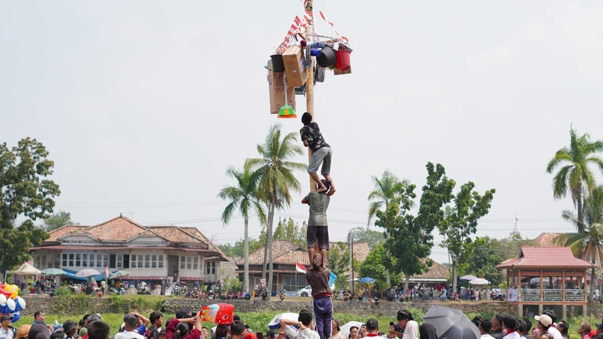 Lomba Bidar dan Panjat Pinang Meriahkan HUT RI di Tepian Sungai Komering Kayuagung