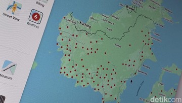 Google Maps Penuhi Kalimantan dengan Titik Api, Fitur Wildfires Bikin Warganet Cek Layar Sendiri