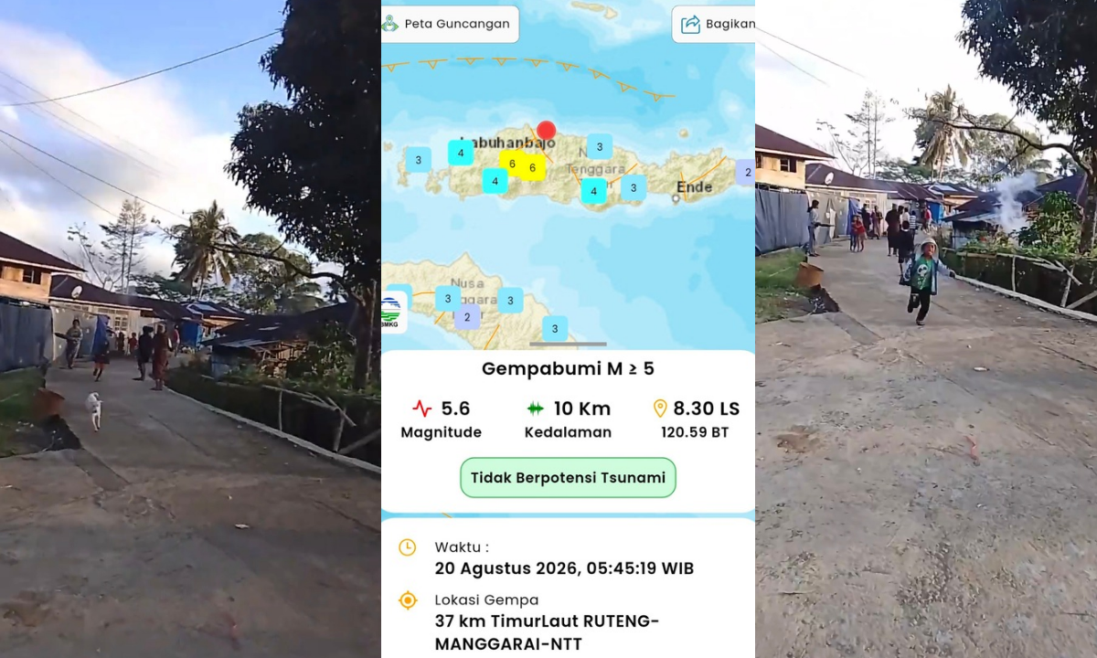 Gempa Susulan M5,6 Guncang Manggarai Timur NTT Pagi Ini, 3.422 Aftershock Terjadi Sejak 15 Agustus